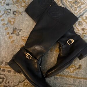 Tory Burch Black Leather Winter Boots